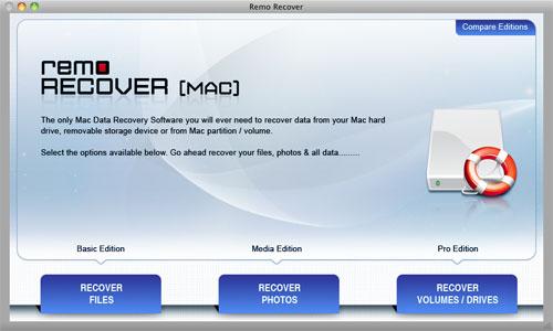 How to Restore Deleted Files from Macbook Hard Drive - Home Screen